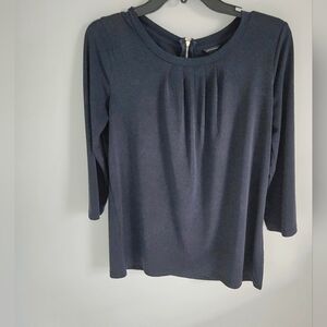 Ann Taylor Navy Blue Pullover Blouse